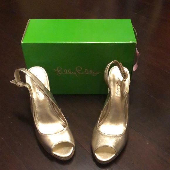 lilly pulitzer gold shoes